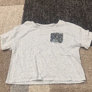 Justice Gray Tee with Sequin Pocket